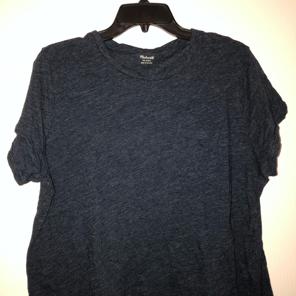 MADEWELL DISTRESSED NAVY LIGHTWEIGHT TSHIRT
